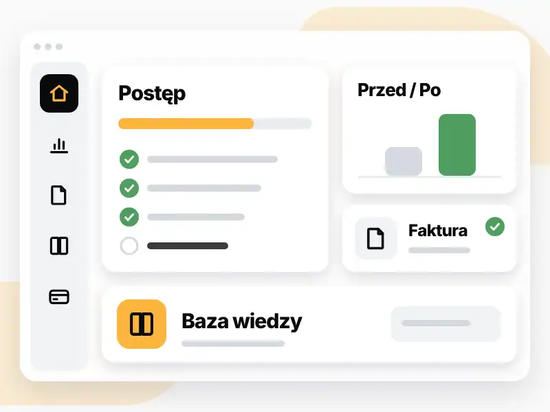 Aktualizacja i wsparcie 10 Portal klienta z postępem prac, raportem, fakturą i bazą wiedzy