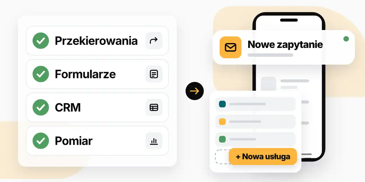 Serwis Internetowy 78 Lista kontrolna przed startem z przekierowaniami, formularzami, CRM i pomiarem oraz nowa usługa dodawana do menu